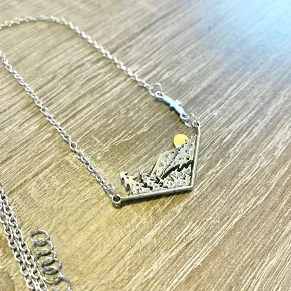 New 3D Mountain Range Eagle Artisan Southwestern Sterling Silver Forest Necklace - Picture 11 of 17